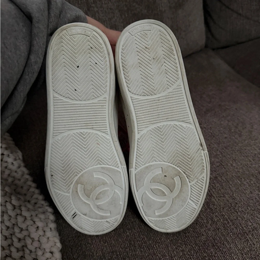 CHANEL White and Pink Sneakers - Picture 6 of 6